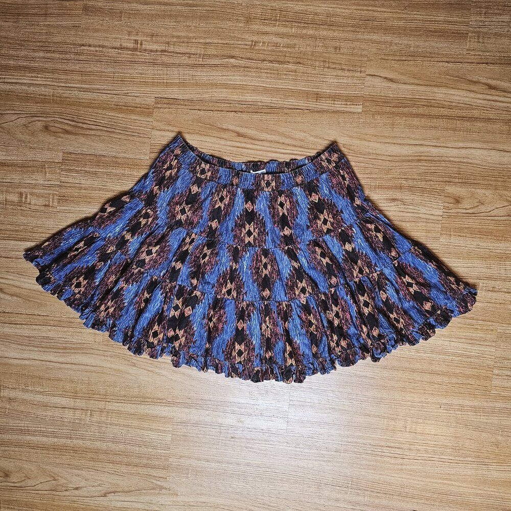 Vintage Ozark Mountain Jean Company XL/2XL  Tiered Mini Broomstick Skirt